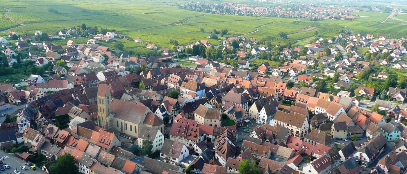 Aerial view of Eguisheim